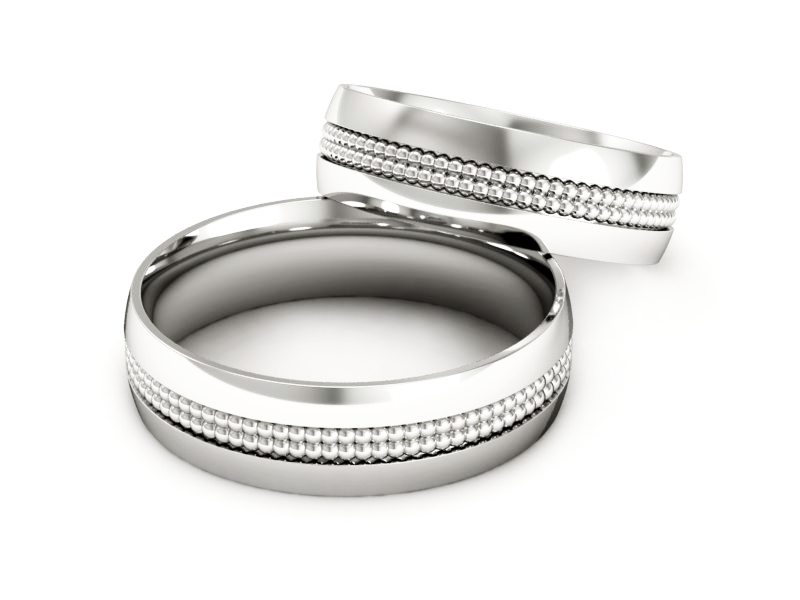 Obrączki białe złoto obrączki klasyczne 585 - S60160384b — zdjęcie 2