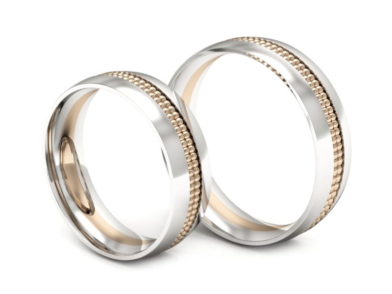 Obrączki biało różowe złoto obrączki złote 585 - S60160384bc — zdjęcie 3