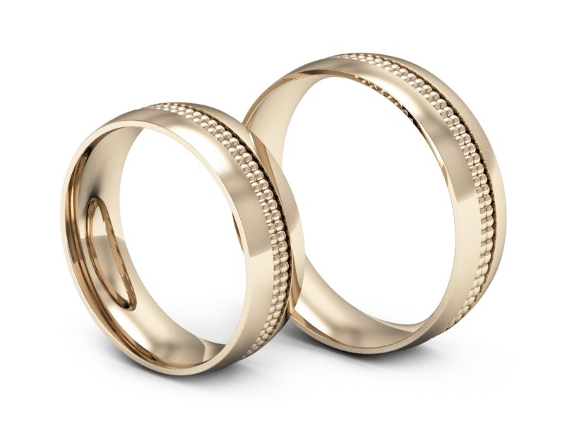 Obrączki klasyczne różowe złoto proba 585 - S60160384c — zdjęcie 3