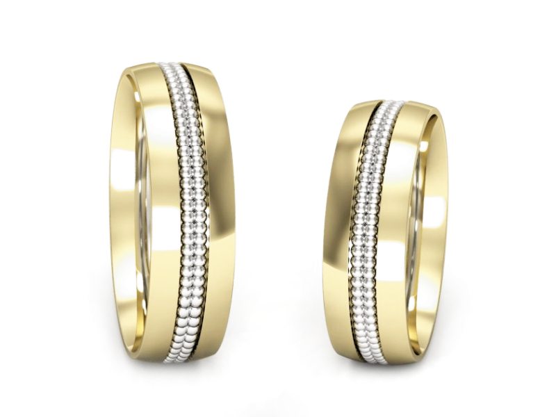 Obrączki biało żółte złoto obrączki złote - S60160384zb