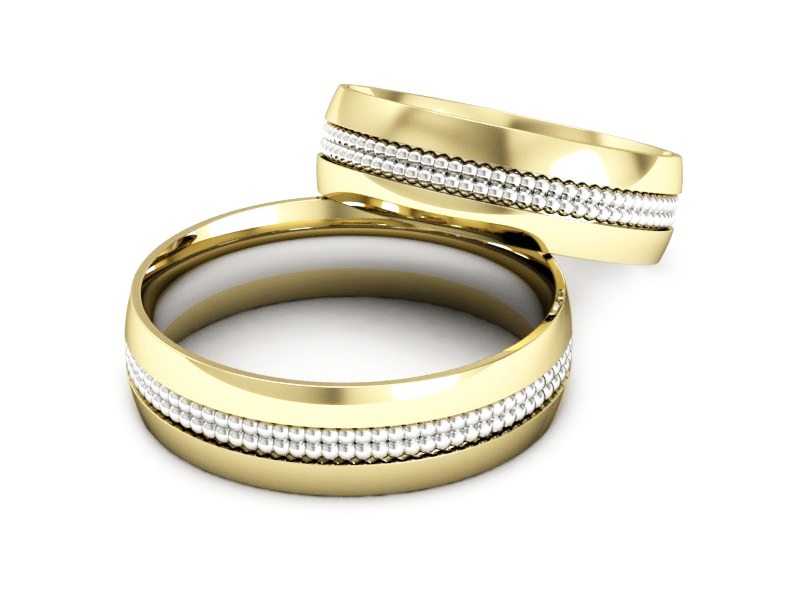 Obrączki biało żółte złoto obrączki złote - S60160384zb — zdjęcie 2