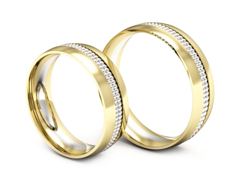 Obrączki biało żółte złoto obrączki złote - S60160384zb — zdjęcie 3