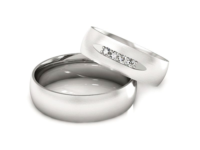 Obrączki zlote z diamentami nowoczesne - S60160T47bmp — zdjęcie 2