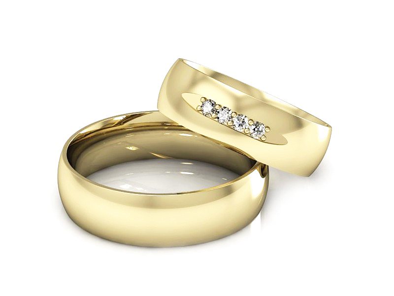 Obrączki z diamentami soczewkowe obrączki - S60160T47Z — zdjęcie 2