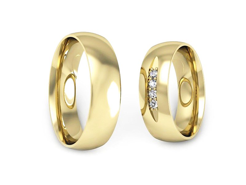 Obrączki z diamentami soczewkowe obrączki - S60160T47Z — zdjęcie 3