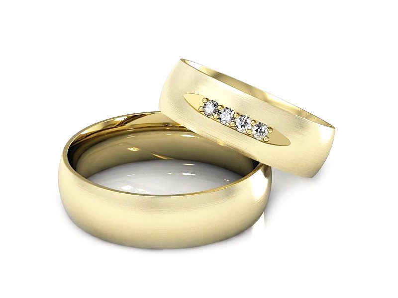 Obrączki z diamentami nowoczesne obrączki - S60160T47zmp — zdjęcie 3