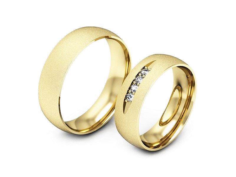 Obrączki z brylantami złote żółte złoto 14k - S60160T47zms — zdjęcie 3