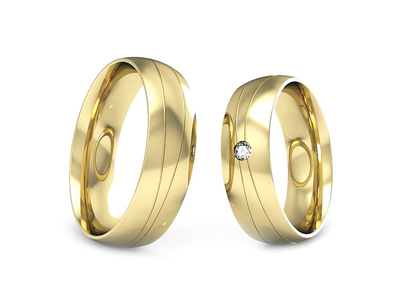 Obrączki z diamentami złote żółte złoto 14k - S60160T89z — zdjęcie 3