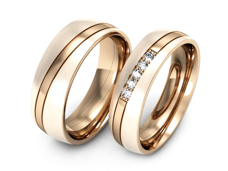 Obrączki z brylantami złote różowe złoto 585 - S60170T23cmp