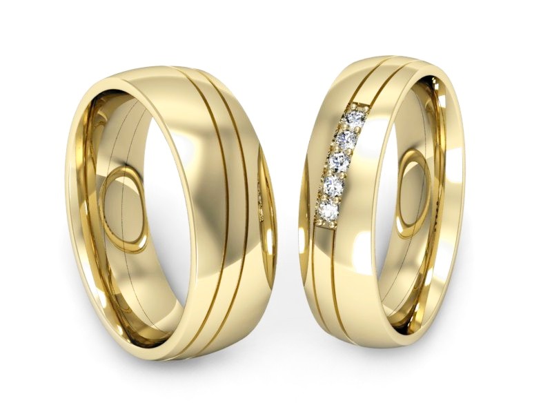 Obrączki z brylantami złote żółte złoto 14k - S60170T23z — zdjęcie 3