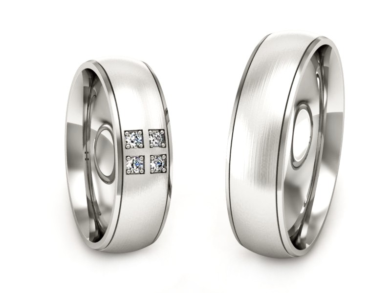 Obrączki z brylantami złote białe złoto 585 - S60170T28bmp — zdjęcie 3
