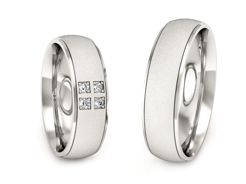 Obrączki z brylantami złote białe złoto 585 - S60170T28bms — zdjęcie 3