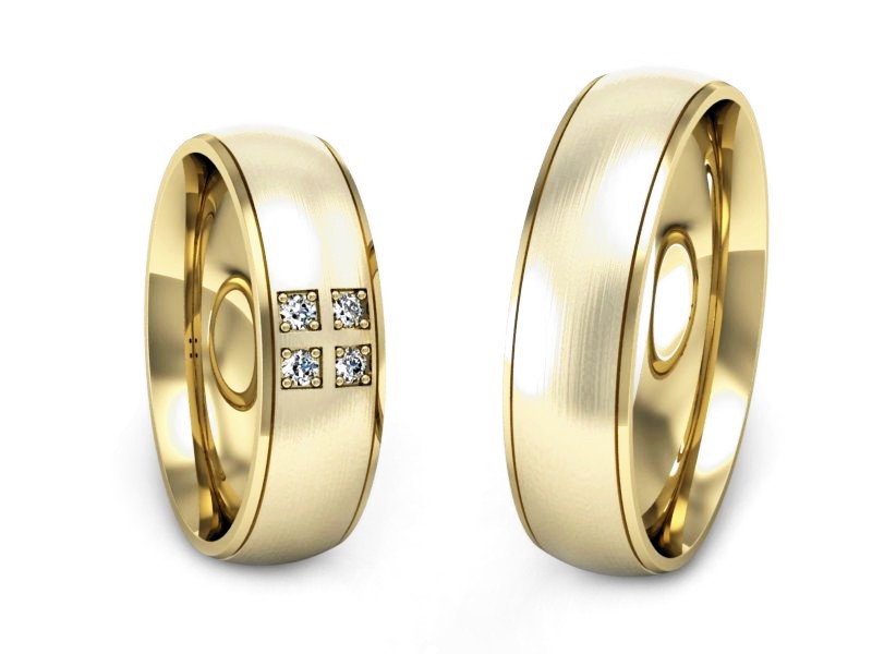 Obrączki z brylantami złote żółte złoto 14k - S60170T28zmp — zdjęcie 3