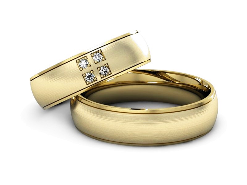 Obrączki z brylantami złote żółte złoto 14k - S60170T28zmp — zdjęcie 2