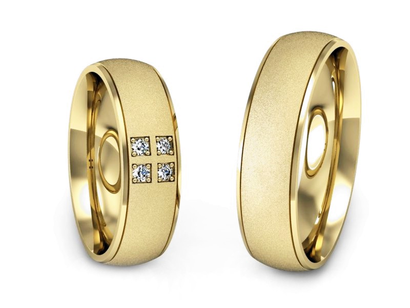 Obrączki z brylantami złote żółte złoto 14k - S60170T28zms — zdjęcie 3