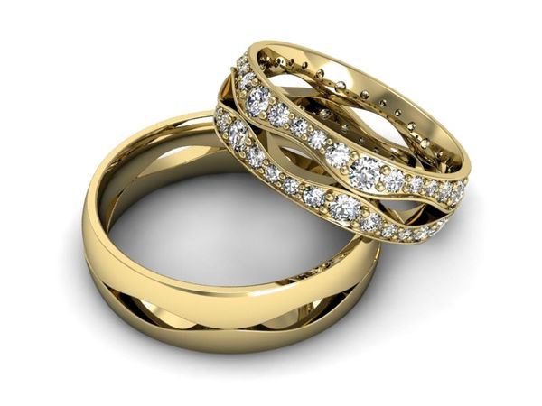 Złote Obrączki z diamentami złoto 585 - S60170T53z