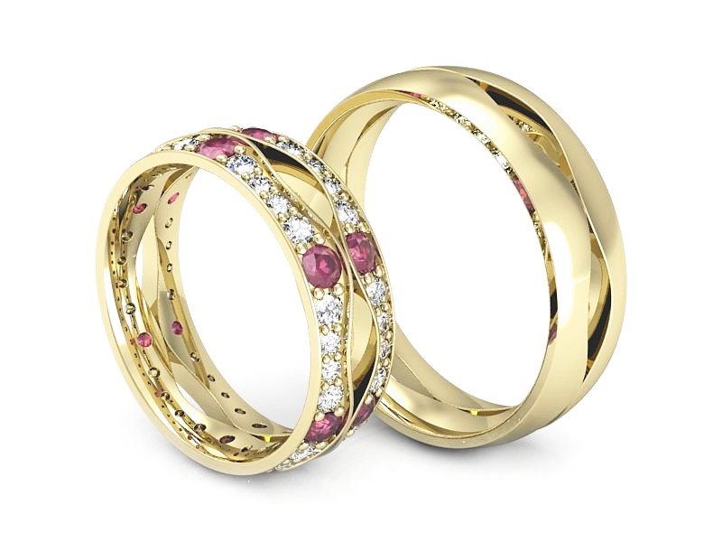 Obrączki z rubinami złote obrączki złoto 14k - S60170T53zr — zdjęcie 3