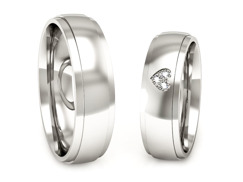 Złote Obrączki z diamentami Obrączki złoto 585 - S60175T41b — zdjęcie 3