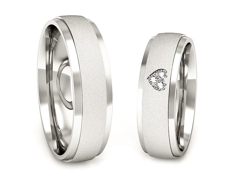 Złote Obrączki z diamentami złoto 585 - S60175T41bms — zdjęcie 3