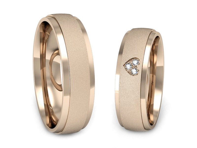 Obrączki z brylantami złote różowe złoto 585 - S60175T41cms — zdjęcie 3