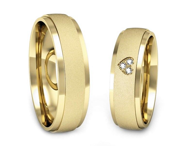 Złote Obrączki z diamentami złoto 585 - S60175T41zms - 3