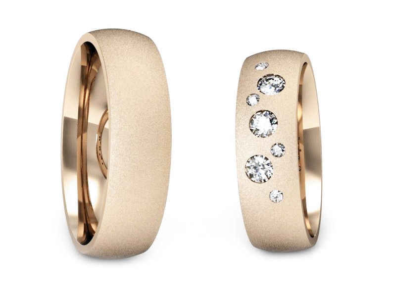 Obrączki z brylantami nowoczesne różowe 585 - S60180T7cms — zdjęcie 3