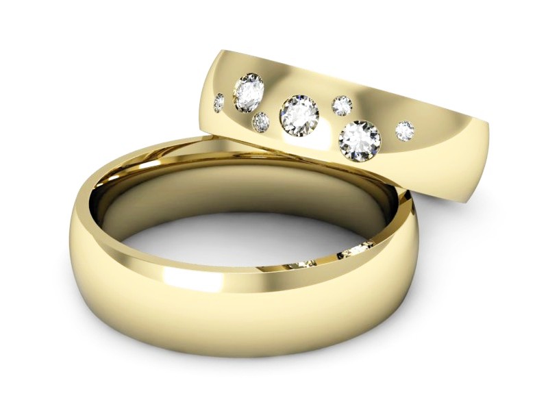 Obrączki z brylantami złote żółte złoto 14k - S60180T7z — zdjęcie 2