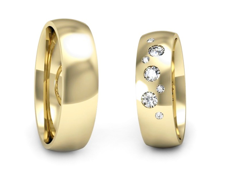 Obrączki z brylantami złote żółte złoto 14k - S60180T7z — zdjęcie 3