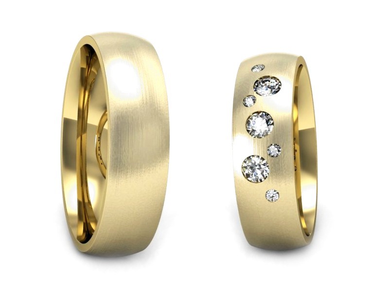 Obrączki z diamentami nowoczesne obrączki - S60180T7zmp — zdjęcie 3