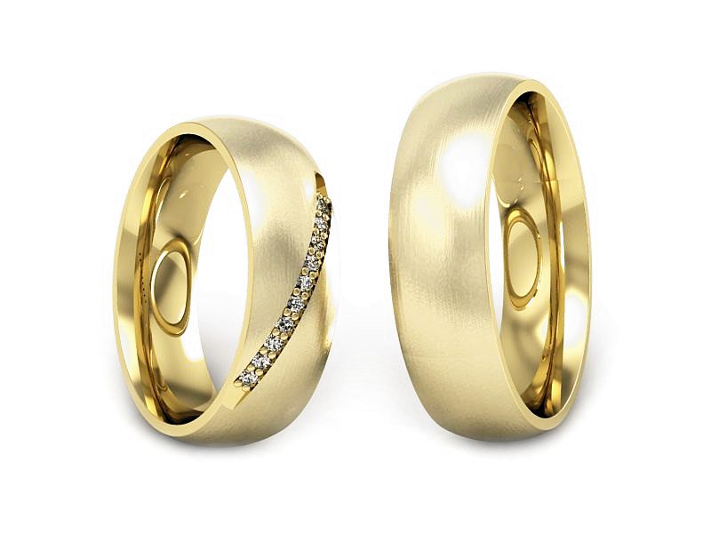 Obrączki z brylantami złote żółte złoto 585 - S60200T5