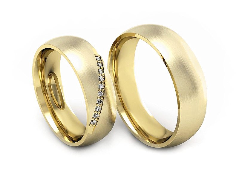 Obrączki z brylantami złote żółte złoto 585 - S60200T5 — zdjęcie 3