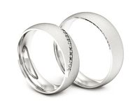 Obrączki ślubne obraczki z diamentami soczewkowe białe 585 - S60200T5bms- 3