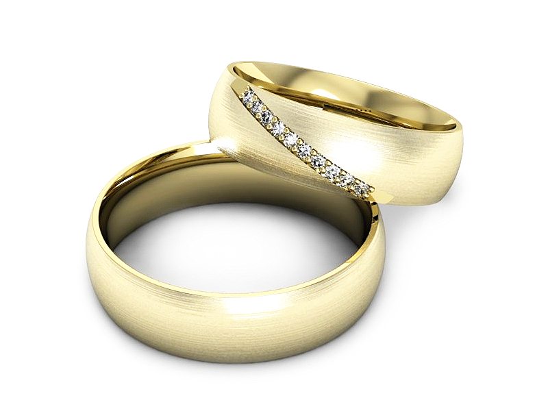 Złote Obrączki z diamentami soczewkowe - S60200T5zmp — zdjęcie 2