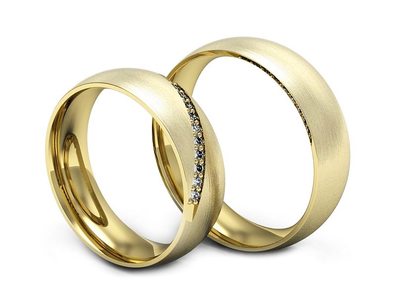 Złote Obrączki z diamentami soczewkowe - S60200T5zmp — zdjęcie 3