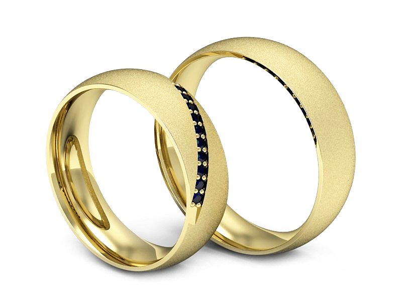 Obraczki z szafirem żółte złoto 585 - S60200T5zszms — zdjęcie 3