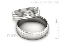 Obrączki ślubne obraczki z bialego złota z brylantami złote - s60220T27b- 2