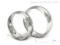 Obrączki ślubne obraczki z bialego złota z brylantami złote - s60220T27b- 3