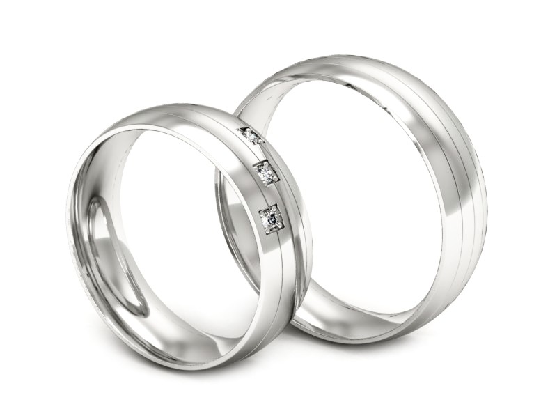 Obrączki z bialego złota z brylantami złote - s60220T27b — zdjęcie 3