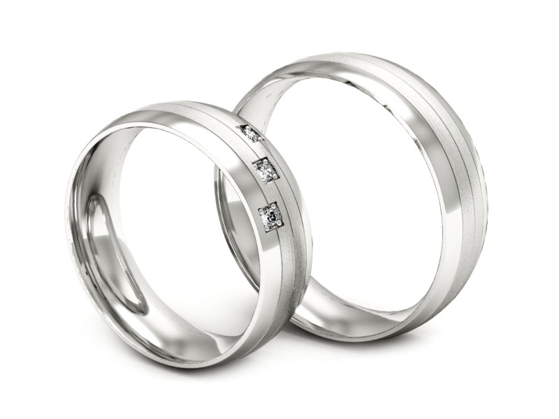 Obrączki z brylantami złote białe złoto 585 - S60220T27bmp — zdjęcie 3