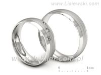 Obrączki ślubne obraczki z bialego złota z brylantami złote - s60220T27bms- 3