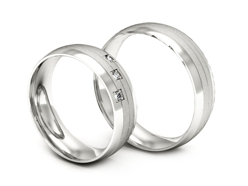 Obrączki z bialego złota z brylantami złote - s60220T27bms — zdjęcie 3