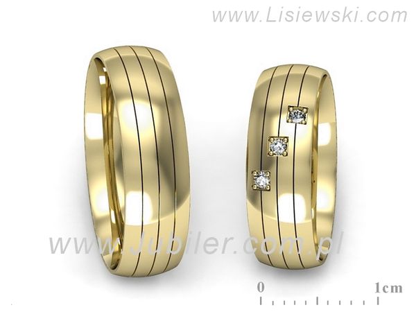 Obrączki ślubne obraczki z brylantami złoto pr 585 - s60220T27z- 1