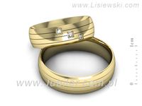 Obrączki ślubne obraczki z brylantami złoto pr 585 - s60220T27z- 2