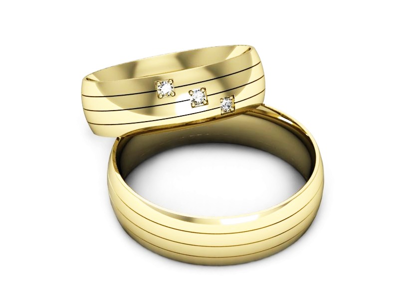 Złote Obrączki z brylantami złoto próba 585 - s60220T27z — zdjęcie 2