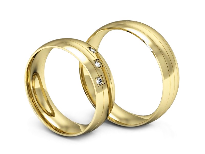Złote Obrączki z brylantami złoto próba 585 - s60220T27z — zdjęcie 3