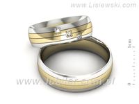 Złote Obrączki ślubne z brylantami dwukolorowe złote 585 - s60220T27zb- 2