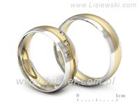 Złote Obrączki ślubne z brylantami dwukolorowe złote 585 - s60220T27zb- 3