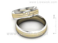 Złote Obrączki ślubne z brylantami dwukolorowe złote 585 - s60220T27zbms- 2