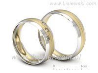 Złote Obrączki ślubne z brylantami dwukolorowe złote 585 - s60220T27zbms- 3