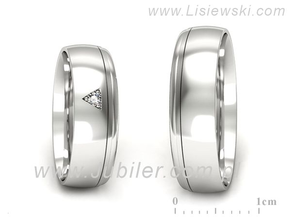 Obrączki ślubne obraczki z diamentem złote białe złoto 585 - S62150357b- 1